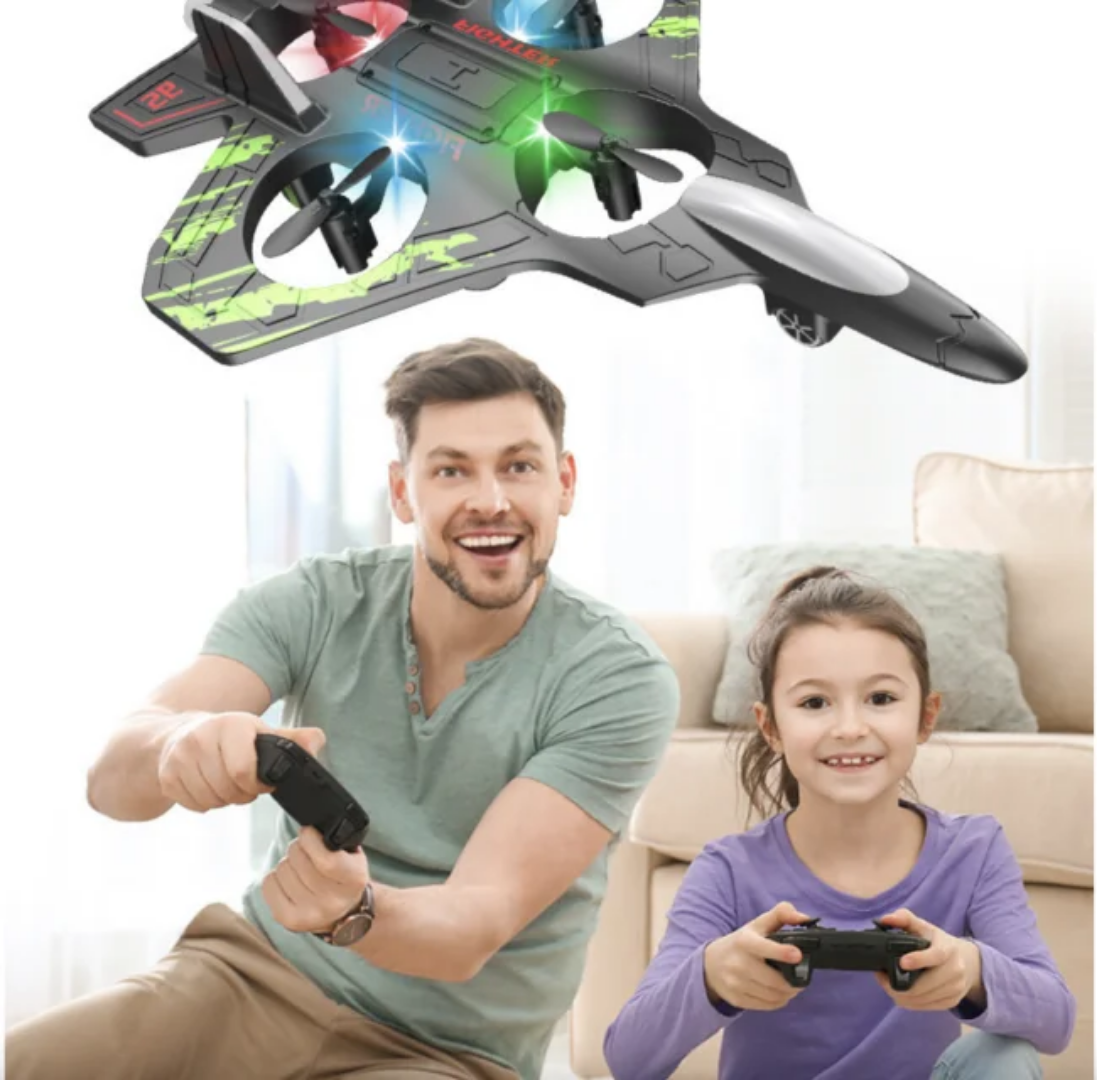 🎄✨ “Avion Drone Incassable pour Enfants – Cadeau Idéal des Fêtes (LED + Vol 360°)” ✨🎄